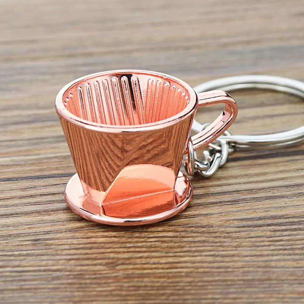 

Metal 3D Creative Coffee Keychain Pitcher Mini Moka Pitcher Keyring Cute Accessories Coffee Handle Keyring Auto Accessories