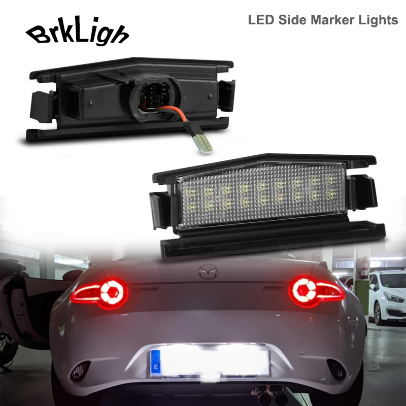 

2Pcs Canbus For Mazda 2 MX5 MX-5 Miata MK3 MK4 2015-2021 LED License Plate Lights Car Rear Number Plate Lamps 18smd White