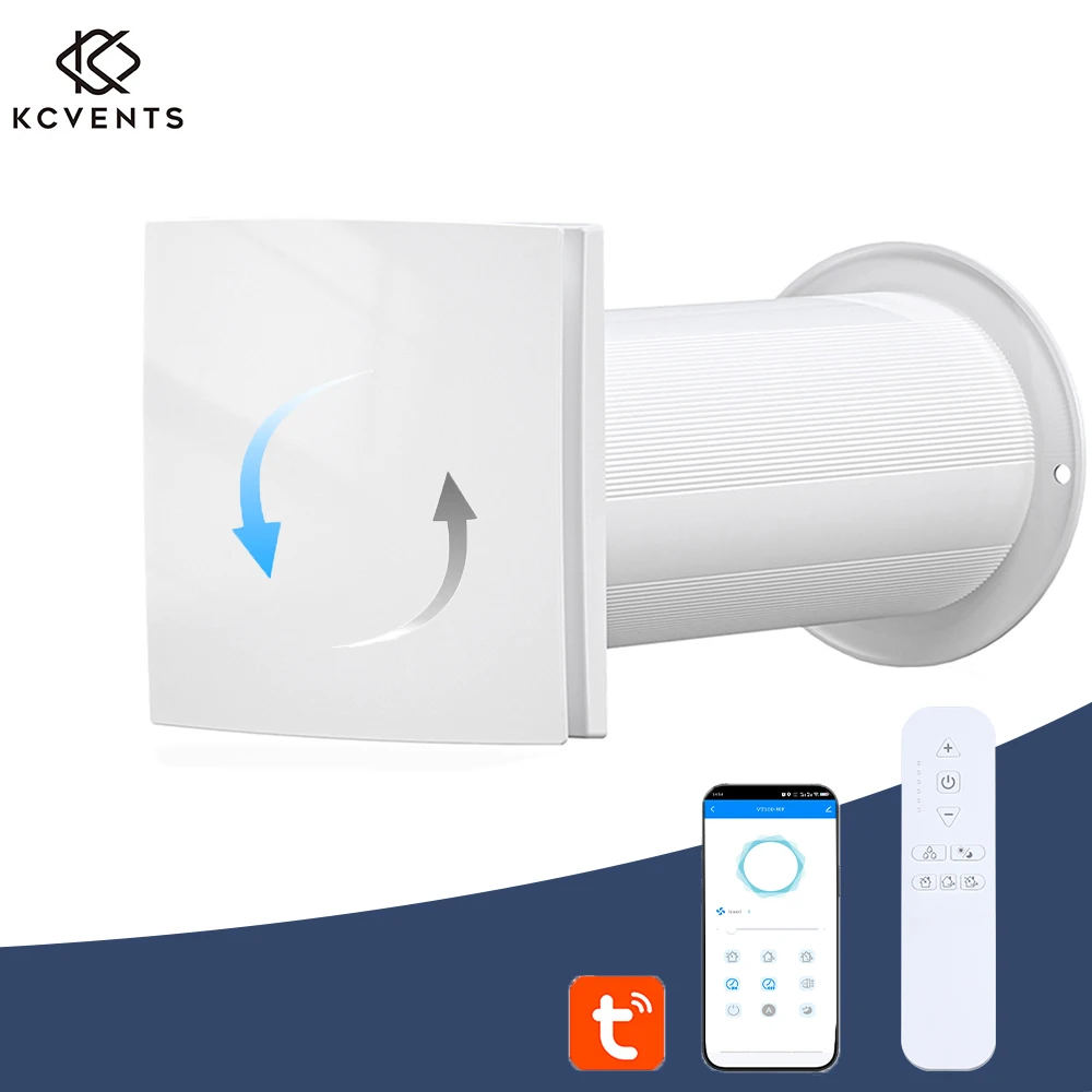 

Вентилятор для вентиляции помещения с интеллектуальным управлением Wifi с керамическим фильтрующим картриджем и реверсивным креплением для домашней кухни, Настенный 4-дюймовый вытяжной вентилятор