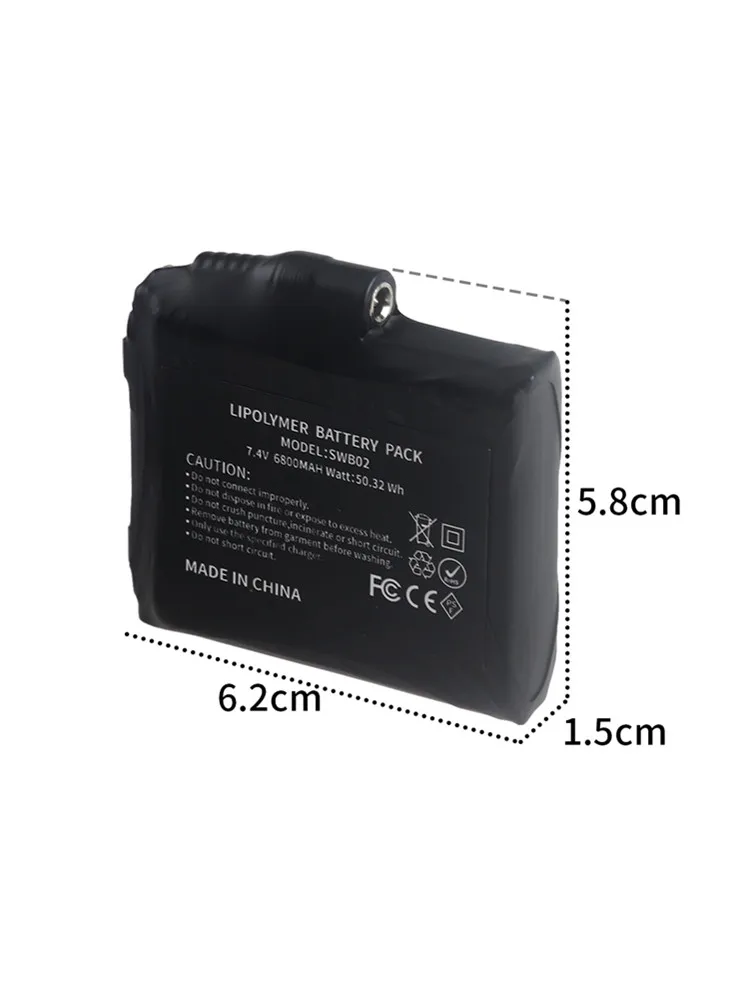 7.4V 6800mAh lithium-polymeerbatterij Verwarmde handschoenen Batterij voor verwarmingsvest, verwarmingssokken, antivriesbatterij - afbeelding 2