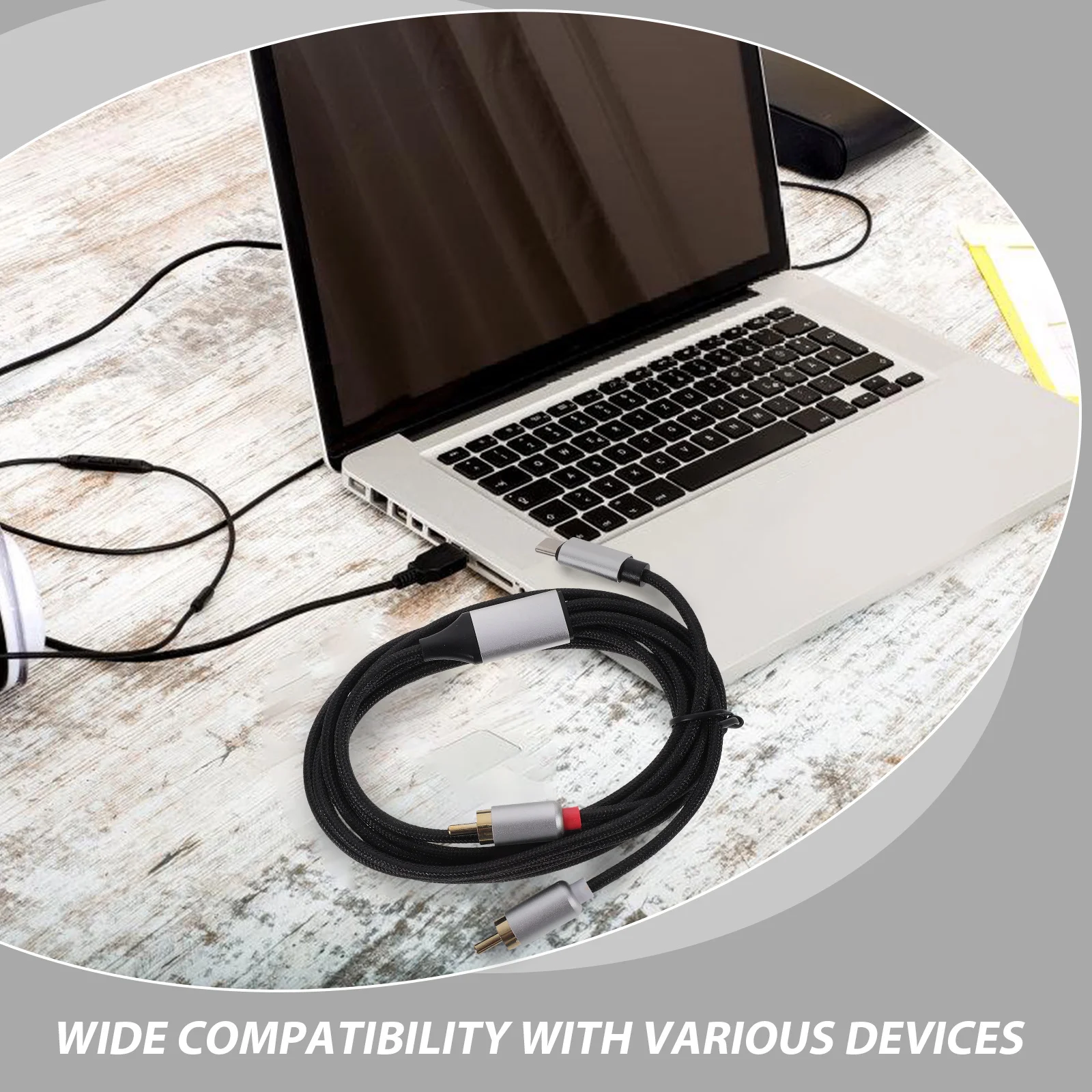 

2M Usb C To Double Rca Cable Y Splitter Converter Connector Wire For Smartphone Tablet Computer Car Amplifier Sound Adapter Cord