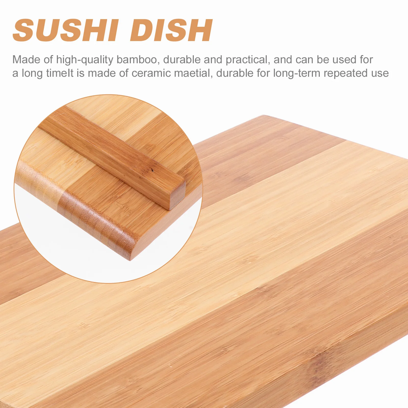 

1Pcs Bamboo Sushi Plate Smooth Texture Washable Dry Elegant Tableware Kitchen Supply Sushi Dish Food Dish