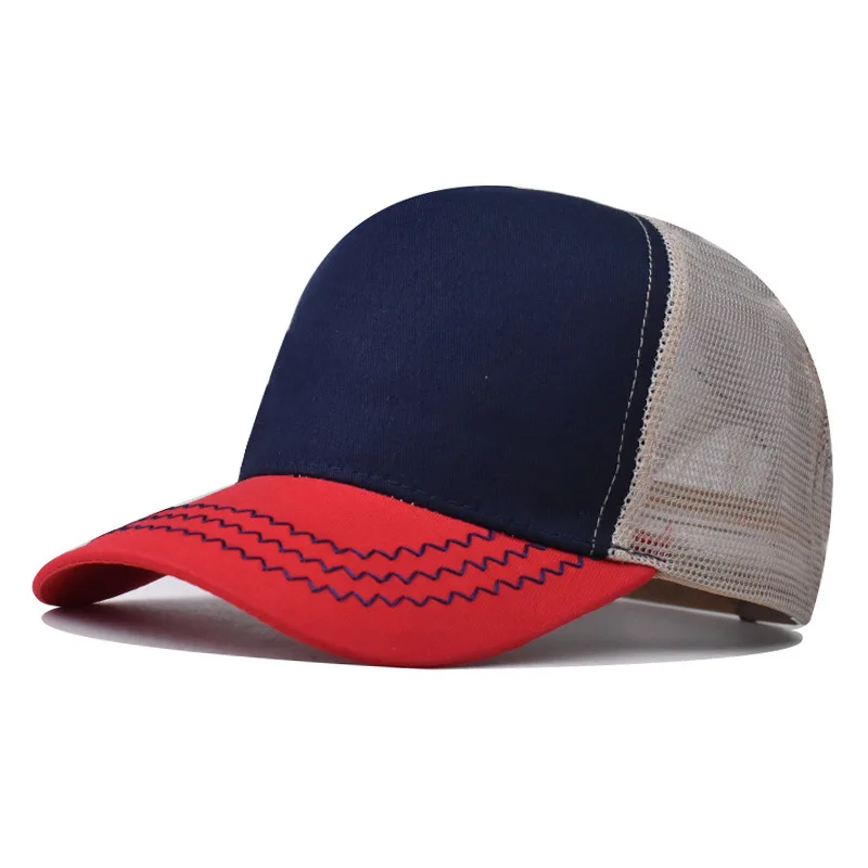 Neue 5-teilige Mesh-Baseballkappe für Erwachsene, Hip-Hop, gebogene Snapback-Hüte, Sommer-Sonnenschutz, Sonnenhut, einfache Trucker-Kappe, Werbung – Detail 10