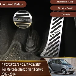 Car Foot Pedals For Mercedes Benz Smart Fortwo Forfour W451 2007~2014 Car Rest Brake Accelerator Cover Interior Parts Acessories