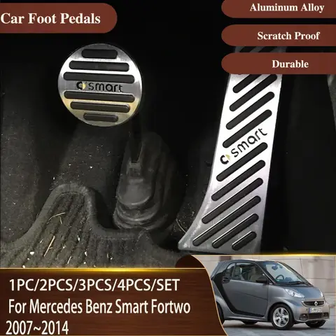 Car Foot Pedals For Mercedes Benz Smart Fortwo Forfour W451 2007~2014 Car Rest Brake Accelerator Cover Interior Parts Acessories