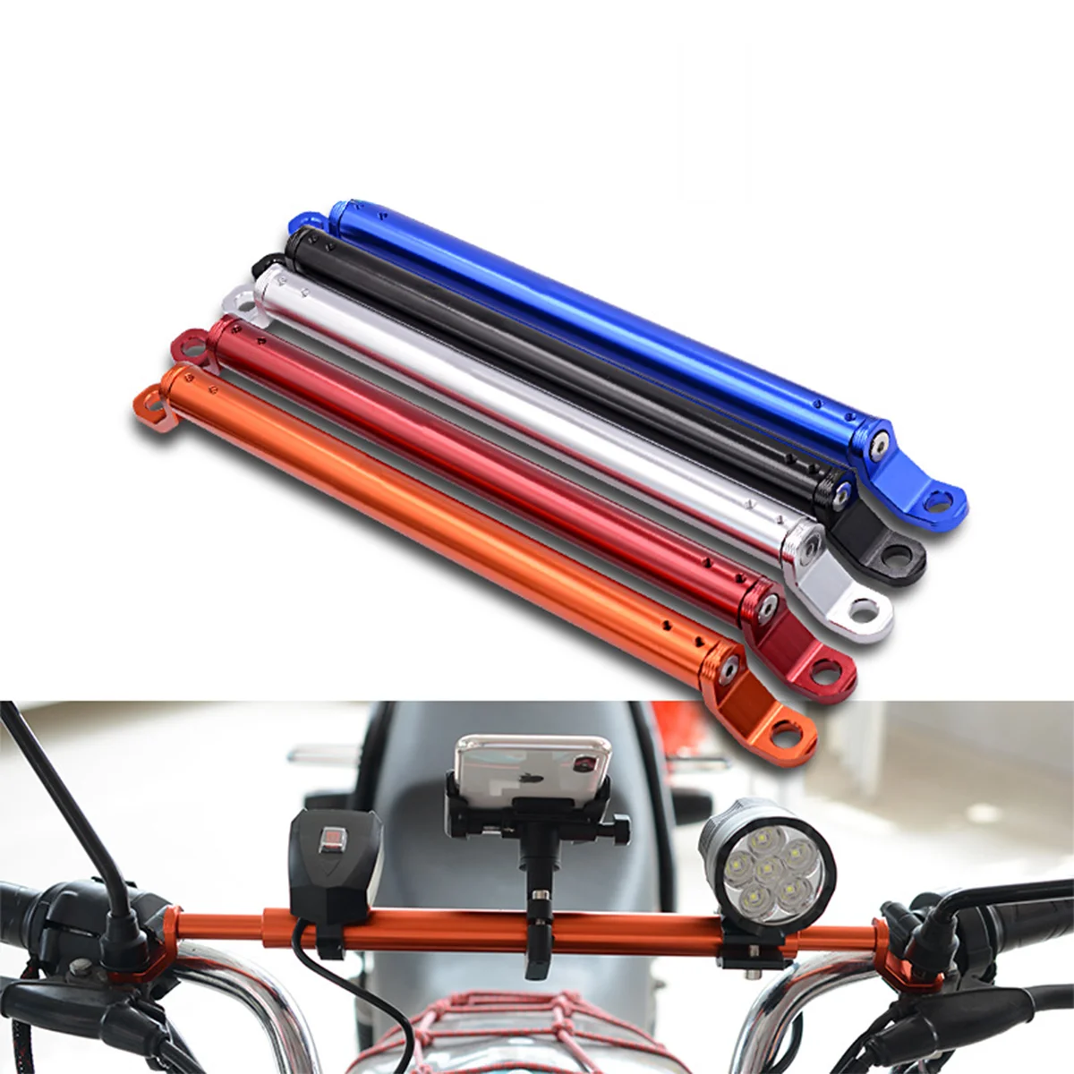 

Motorcycle handlebar crossbar, aluminum alloy adjustable handlebar stabilizer bar, motorcycle handlebar extension bar.