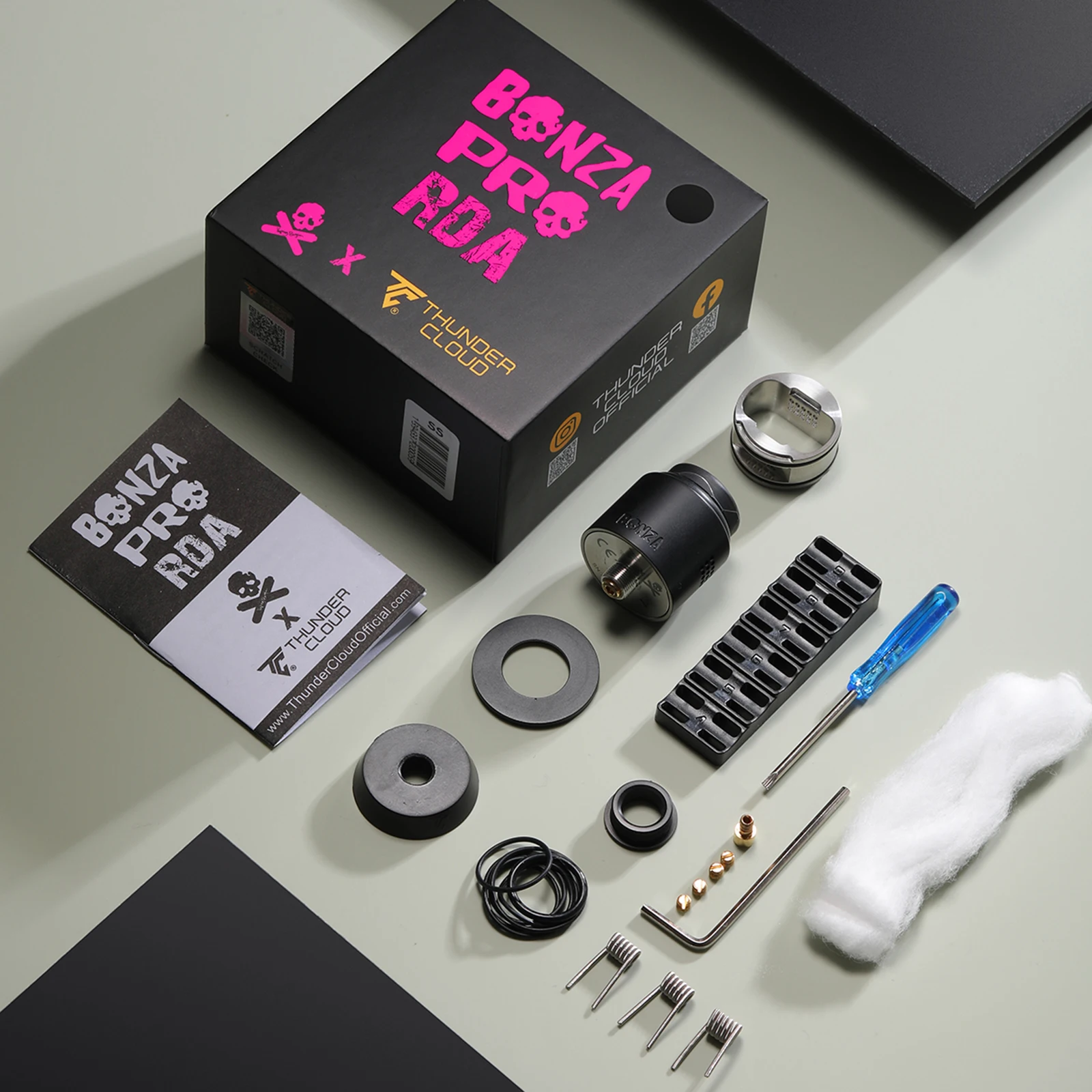 Original ThunderCloud x Bonza Pro RDA Atomizer 25mm 2ml Capacity Single/Dual Coil Rebuildable Dripping Tank Electronic Cigarette