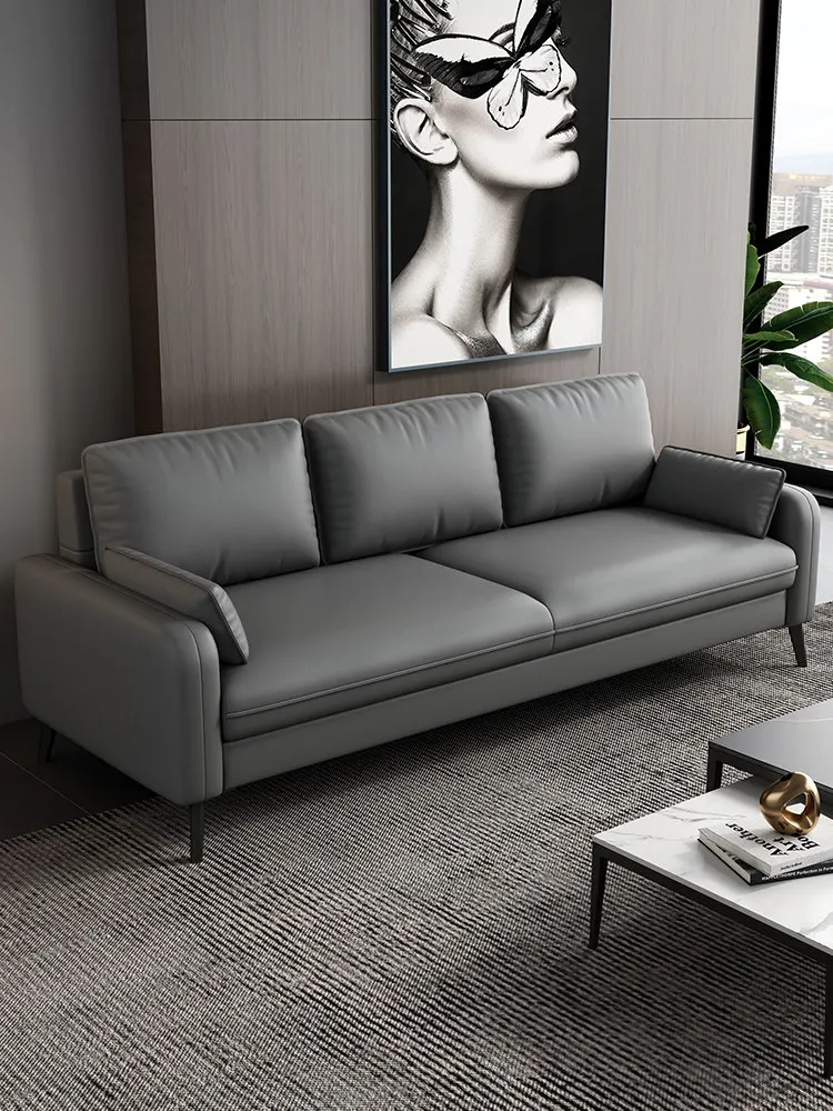 Modern Light Luxury Style Home Furniture Wood Double Three-person Sofa For Office Apartment Hotel Clothing Store Reception Area