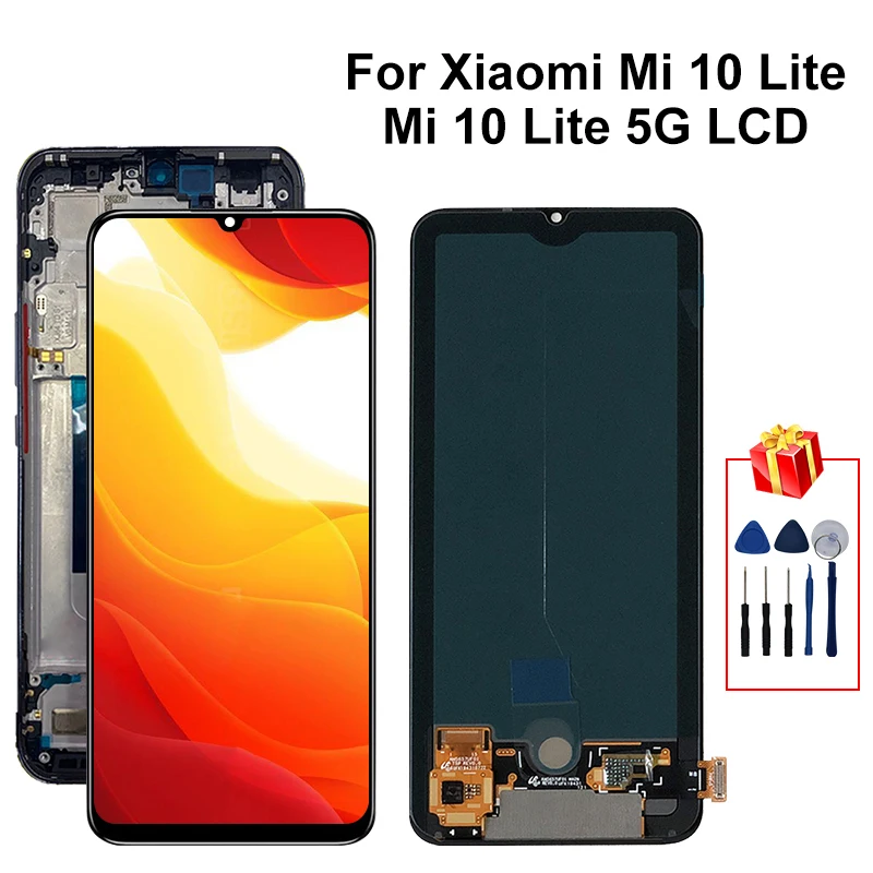 

6.57" Original For Xiaomi Mi 10 Lite Display LCD Screen Touch Digitizer Assembly Parts Display Xiaomi MI 10 Lite 5G Replacement