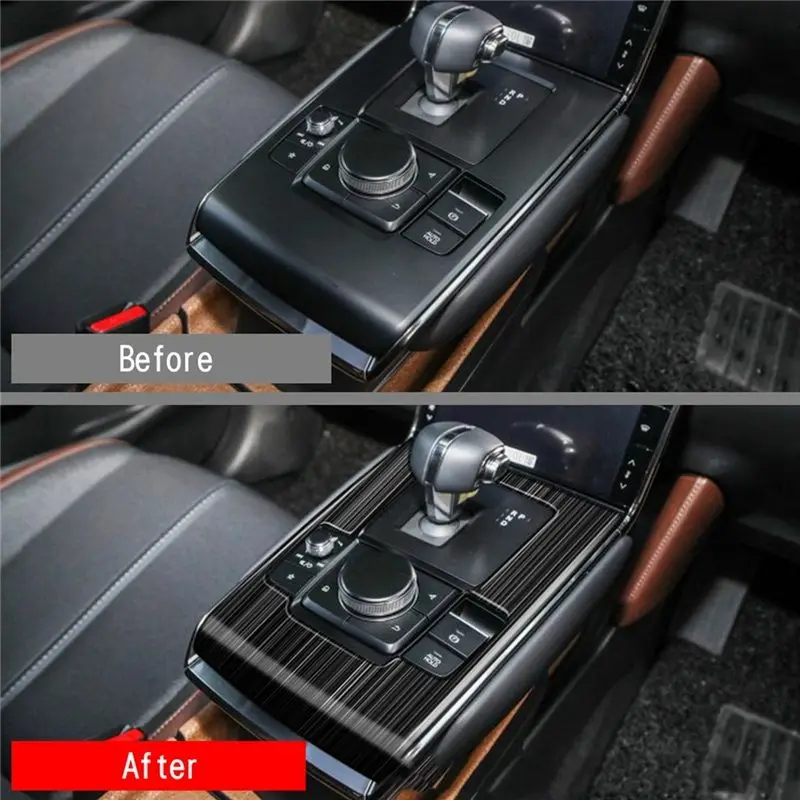 #09L Car Central Gear Panel Control Panel Decal Interior Modification,MX30 Gear Shift Panel,(Stainless steel)