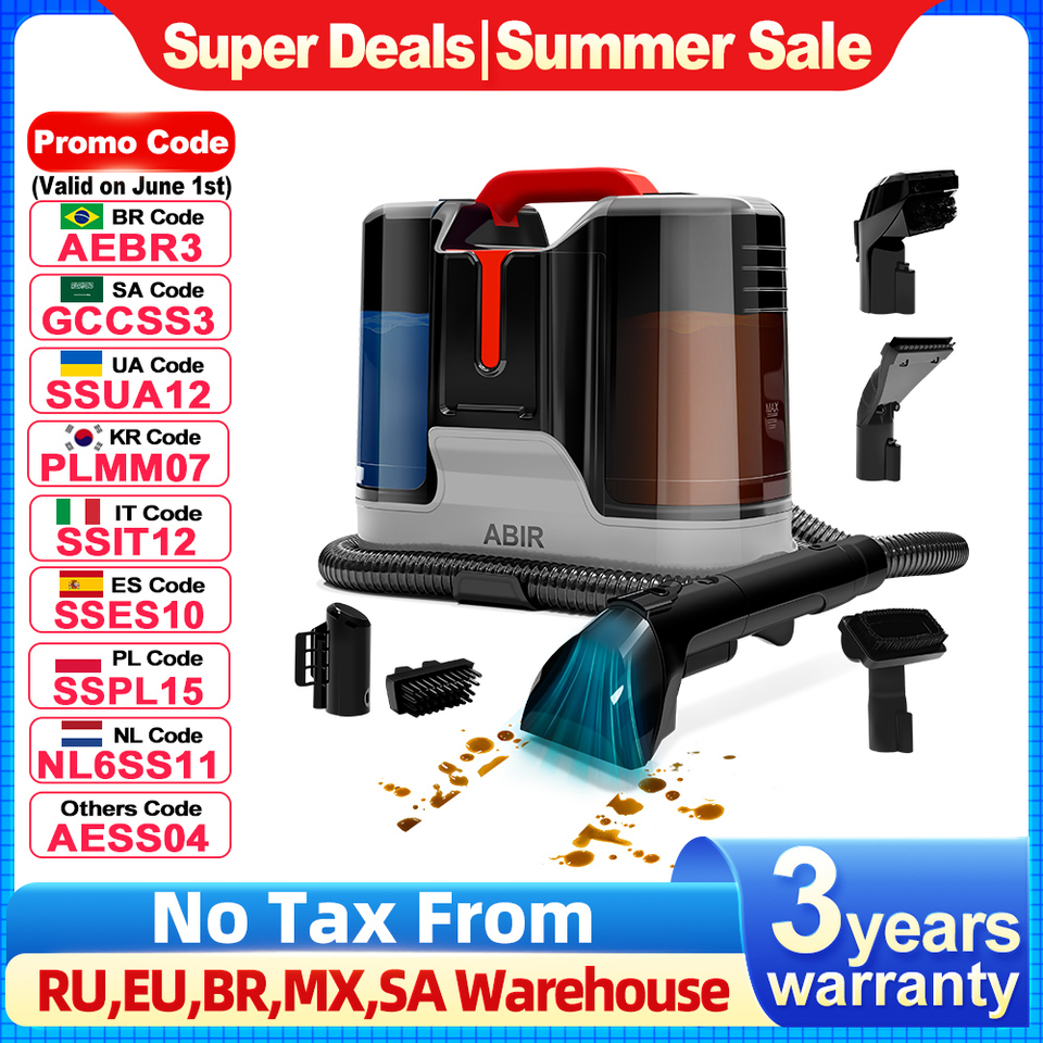  ABIR G80 Handheld Carpet Vacuum Cleaner 15Kpa Spot Cleaner Machine for Home Sofa Car Interior,Pet Bed Fabric Wet Dry Washing 