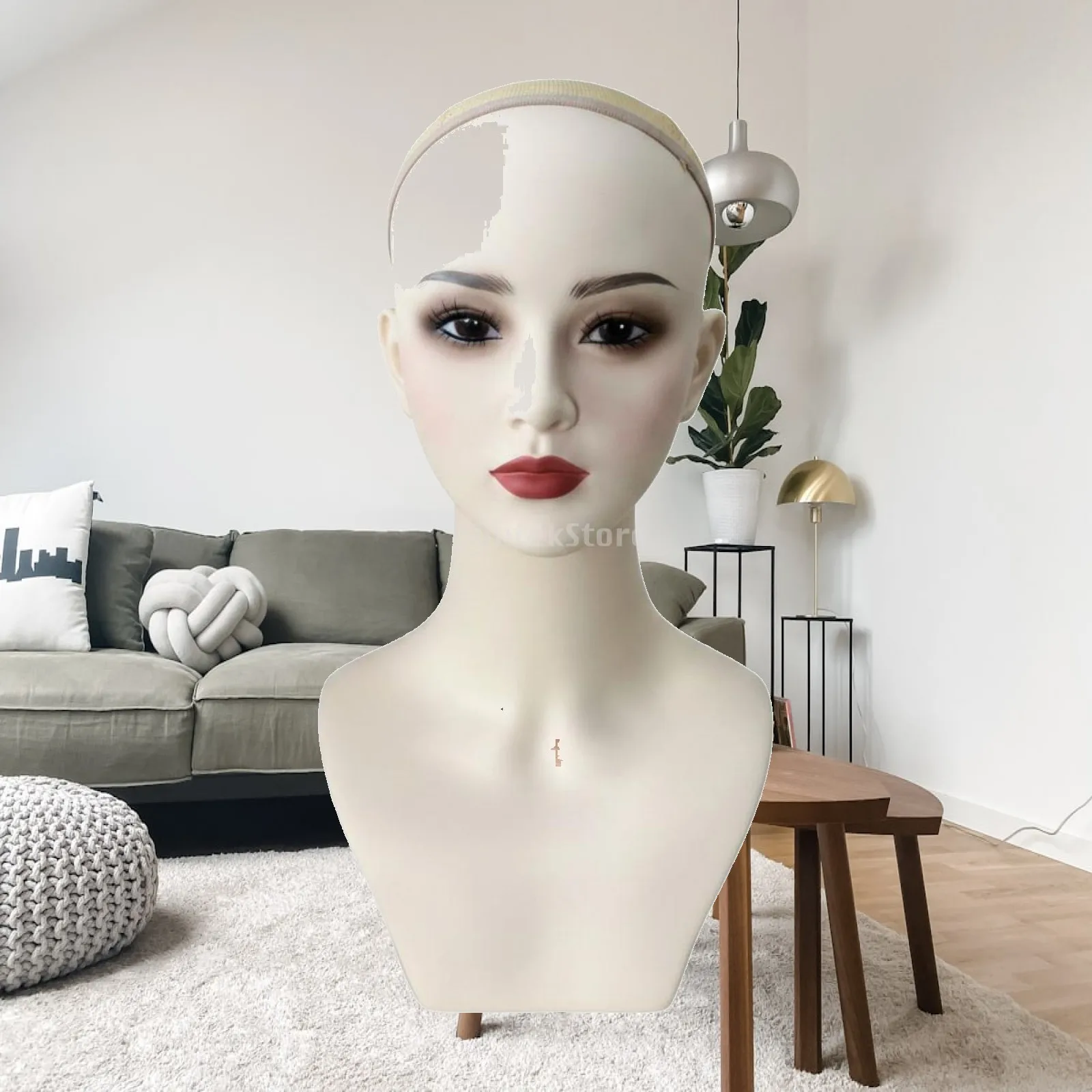 Hairpiece Mannequin Head Realistic Look Female Mannequin Head Silky Skin Feel