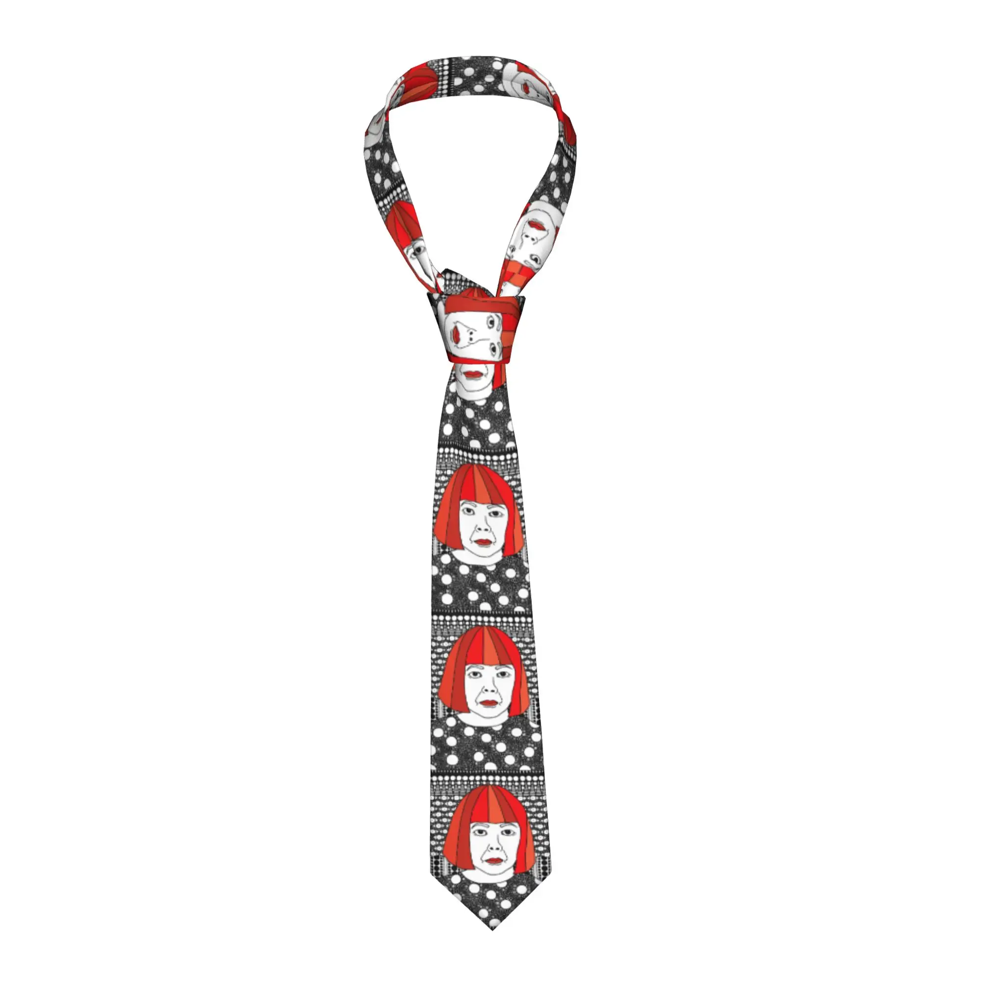 gravata-de-seda-masculina-yayoi-kusama-com-estampa-abstrata-para-negocios