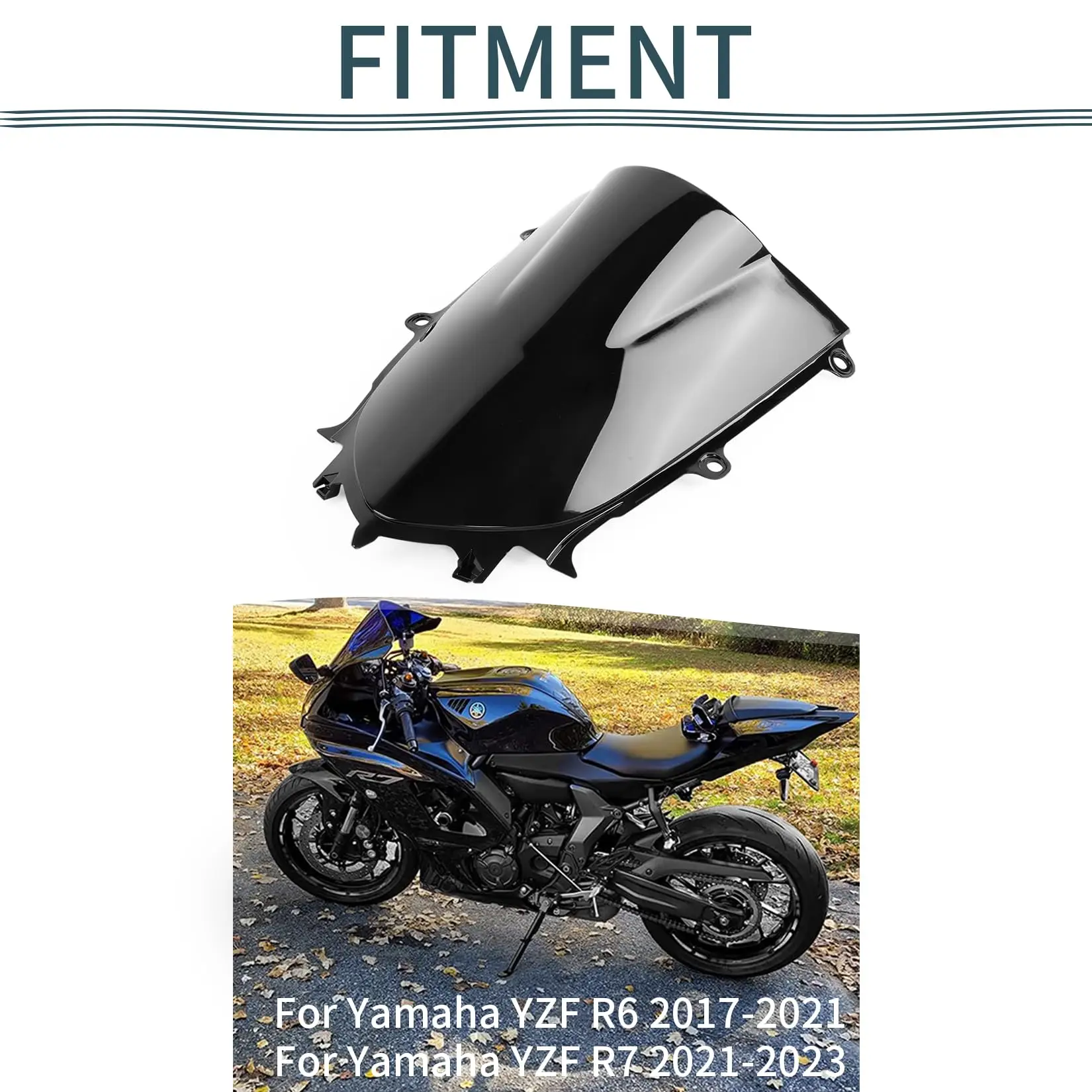 Motorcycle Front Windshield Windscreen Screen Accessories Motos For Yamaha YZF R6 YZFR6  2017-2023 yamaha R7 2021 2022 2023 2024