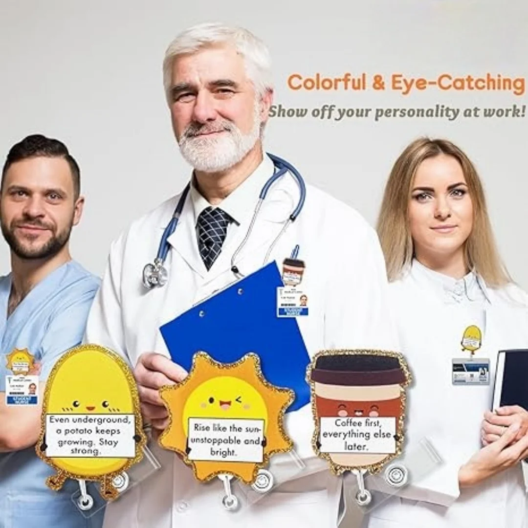 مضحك الفاكهة عبارات تحفيزية شارة بكرة البطاطس الإيجابية لطيف يقتبس ممرضة شارة أصحاب قابل للسحب اسم العلامة معرف حامل قصاصة #5