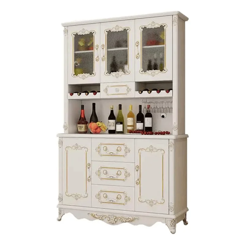 European style dining against the wall white wine cabinet kitchen storage household living room multi-functional locker