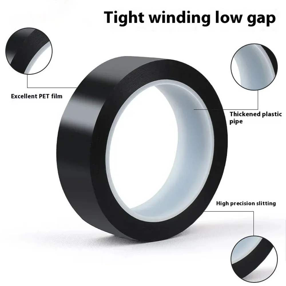 Black blackout tape, waterproof self-adhesive blackout tape, fully blackout high-temperature tape, no residue, 2 pieces