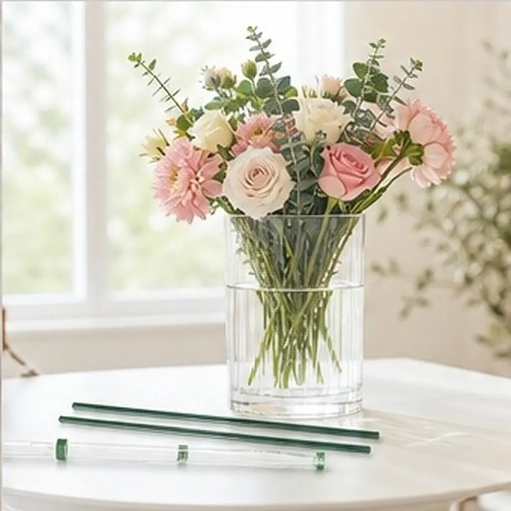 5Pcs Flower Preservation Tubes Plastic Floral Water Tubes with Cap for Flower Arrangement Orchid Nutrition Holder Water Storage