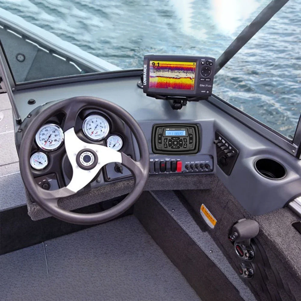 Marine Radio Waterproof Stereo Audio FM Receiver MP3 Player For Polaris Ranger UTV ATV RV SPA Yacht Motorcycle