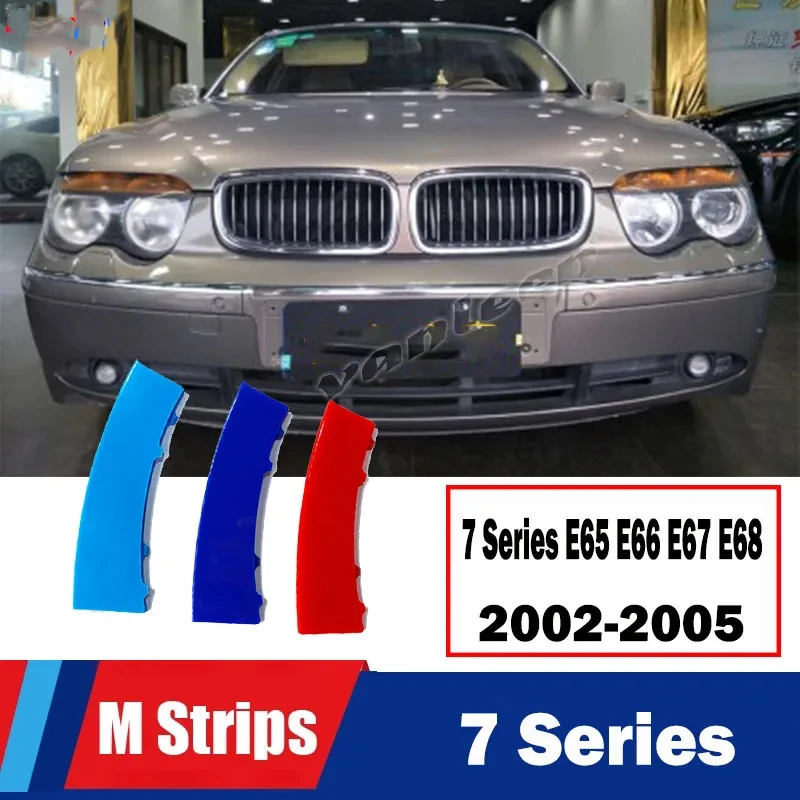 3Pcs Car M Grille Trim Strip For BMW 7 Series F01 F02 F03 F04 G11 G12 2009-2023 Performance Car Racing Grille Strip Trim Clip