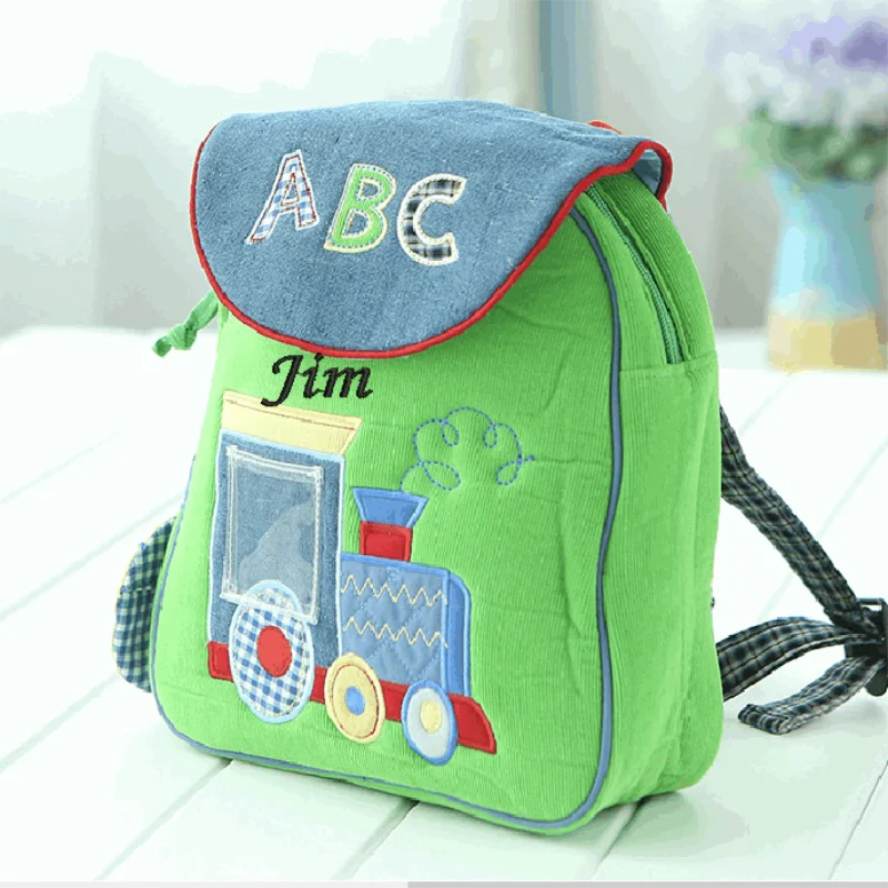 Mochila de carro personalizada com nome bordado para crianças, saco bonito para pré-escolar criança, presente de Natal, carros retro, berçário jardim de infância, nome personalizado