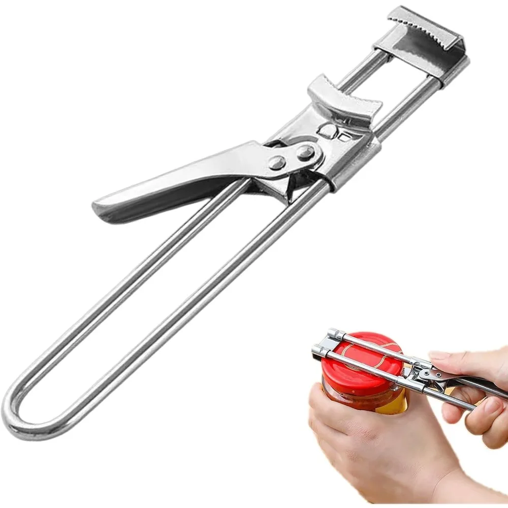 Best Stainless Steel Can Opener and Manual Bottle Opener Adjustable Multifunctional Jar Lid Clip Kitchen Accessories Gadgets