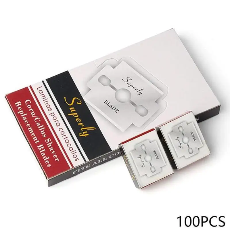 100 Stück Ersatzklingen aus Stahl für Fuß, Hornhautentferner, harte Fußpflege für Hautentferner, Hand- und Fußfeile, Pediküre-Maschine