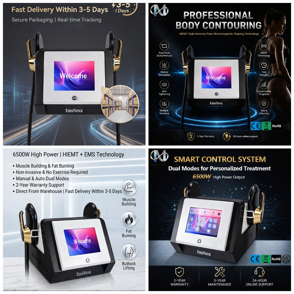 Emsnova 2026 NEW EMS Slimming Machine,RF Stimulation Muscle Activation,Fat Removal Body Contouring Multifunctional Body Shaping Device,Ideal For Beauty Salon Commercial Use And Personal Home Treatment,Safe Stable Professional Body Sculpting Beauty Machine
