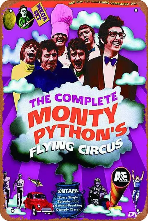 Ysirseu Monty Python's Flying Circus Comic 8x12 Inches Metal Sign Vintage Look, Dominic Wall Decor for Bars,Garage,Cafes,Pub