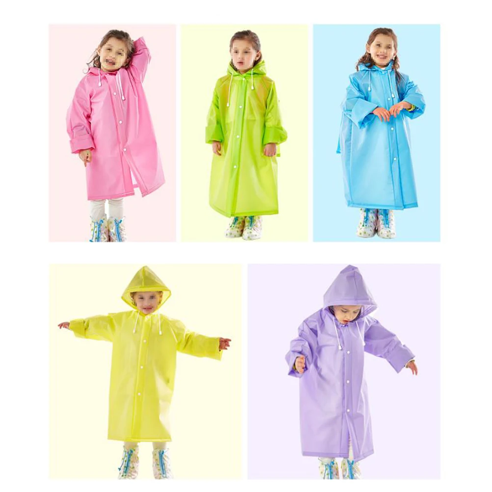 

Children's Raincoat Portable Jacket for Kids with Schoolbag Cover Poncho Hooded