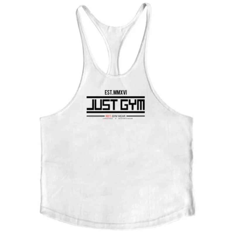 Men’ S Workout Undershirt Y Back Bodybuilding T-shirts Cotton Sleeveless Loose Muscle Vest