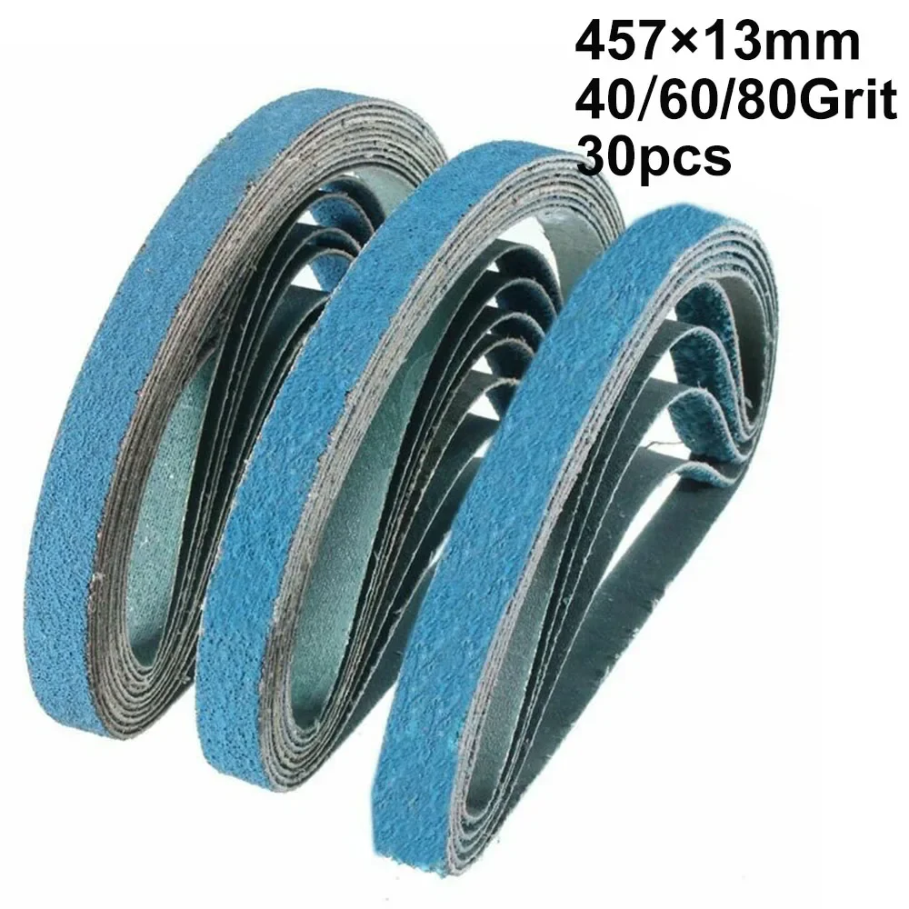 30pcs 40/60/80 Grit Zirconia Sanding Sander Belts Polishing Tool For Wood,furniture,metal And Non-metal Grinding And Polishing