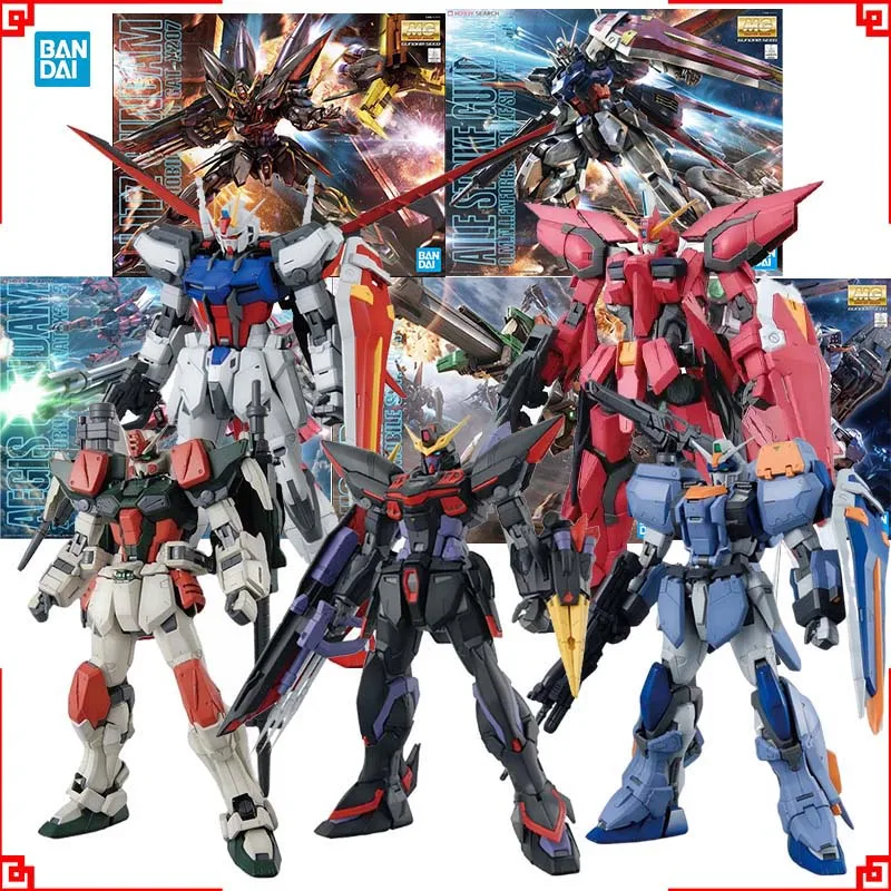 Bandai Gundam Model Kit MG Seed Aile Strike Aegis Blitz Duel Buster Фигурка Gunpla Строительный комплект Аниме Фигурки Игрушки Подарок