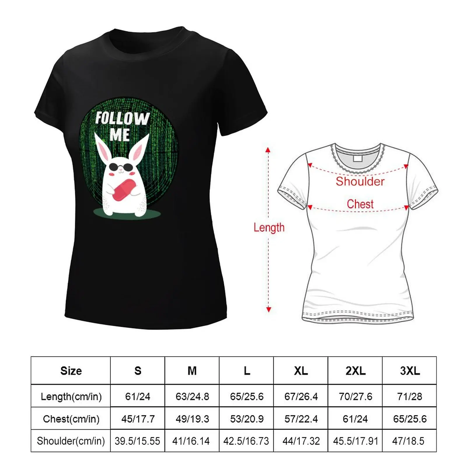 Matrix...Follow me T-shirt tops Short sleeve tee t shirts for Women loose fit