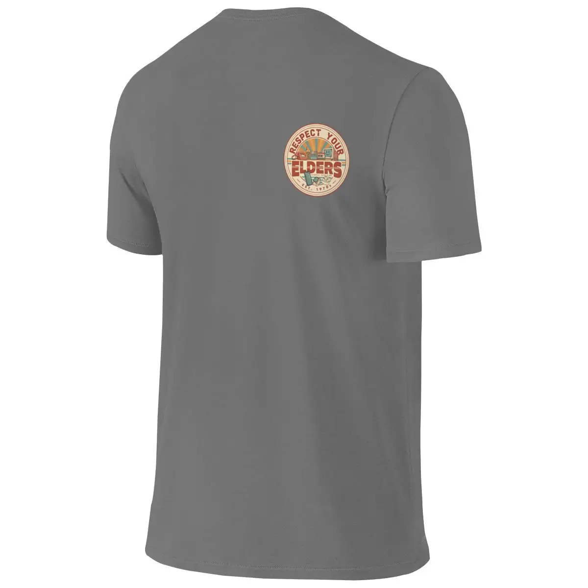 Respect Your Elders Phone T-Shirts Wrinkle-Resistant Reversible T-shirt Fresh And Simple Neat Stitching Cotton Tee