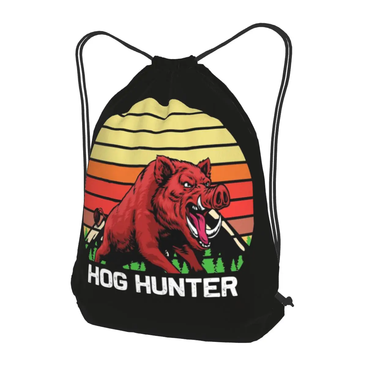 Hog Hunter Backpacks Multi-function Drawstring Bags Sundries Bag Book Bags for Man Woman School