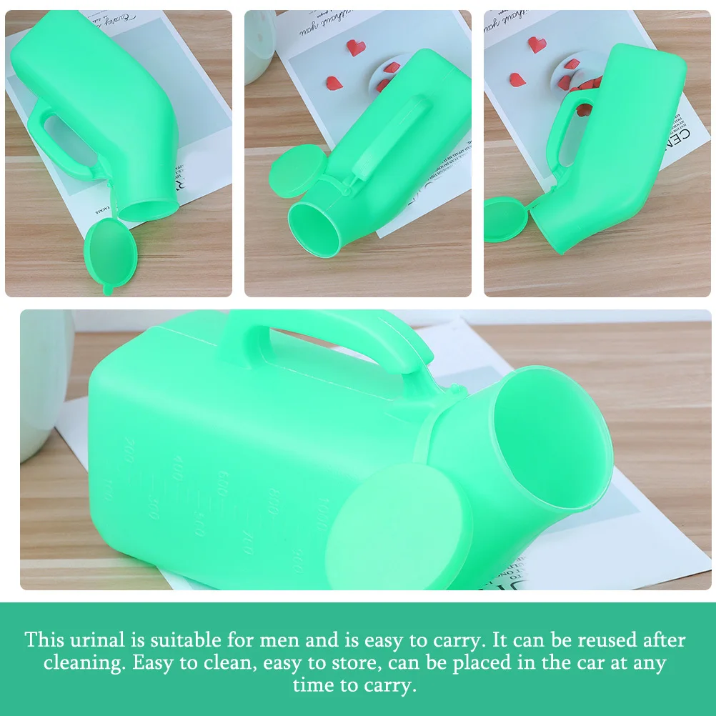 

2 шт., мужской писсуар, портативные писсуары, водонепроницаемая мужская моча для зеленых бутылок