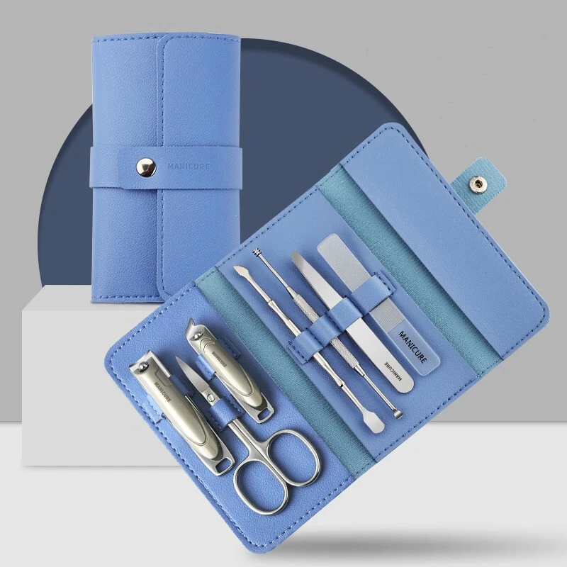 고품질 네일 커터 세트 스테인레스 스틸 손톱깎이 접이식 가방 세트 매니큐어 커터 키트 가위 선물용