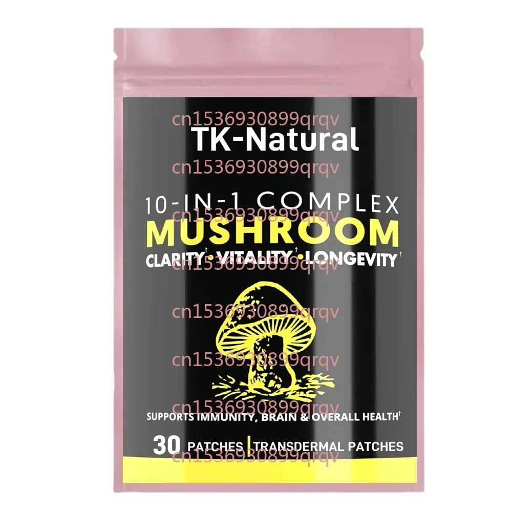 30 Patches Mushroom Complex Transdermal Patches With Lions Mane, Reishi, Turkey Tail Nootropic Brain, Energy Booster
