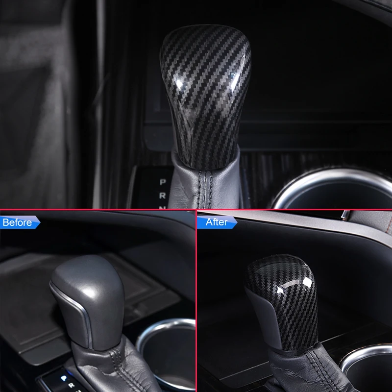Interior Gear Shift Knob Cap Cover Trims For Toyota Camry Corolla Yaris Cross Avalon Suzuki Swace Accessories Carbon Fiber
