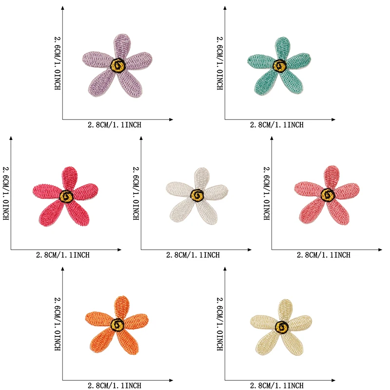 21 Pcs Lot Flower Patches Clothing With Iron Embroidered Cute Bulk Sewing Fabrics Kids Pack Diy Appliques Thermocollant Jacket