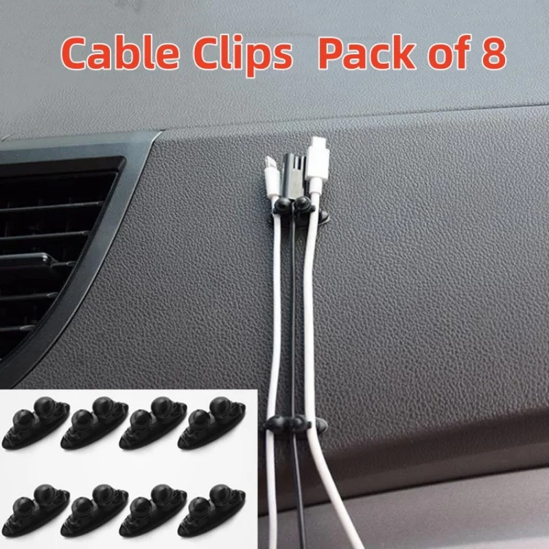 8PCS Car Wire Cable Holder Auto Charger Line Clasp Multifunctional Tie Clip Fixer Organizer High Quality Headphone Cable Clip