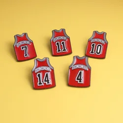Anime Slam Dunk Hanamichi Sakuragi Kaede Rukawa Cute Jersey Metal Badge Clothing Decoration Accessories Children's Award Medal