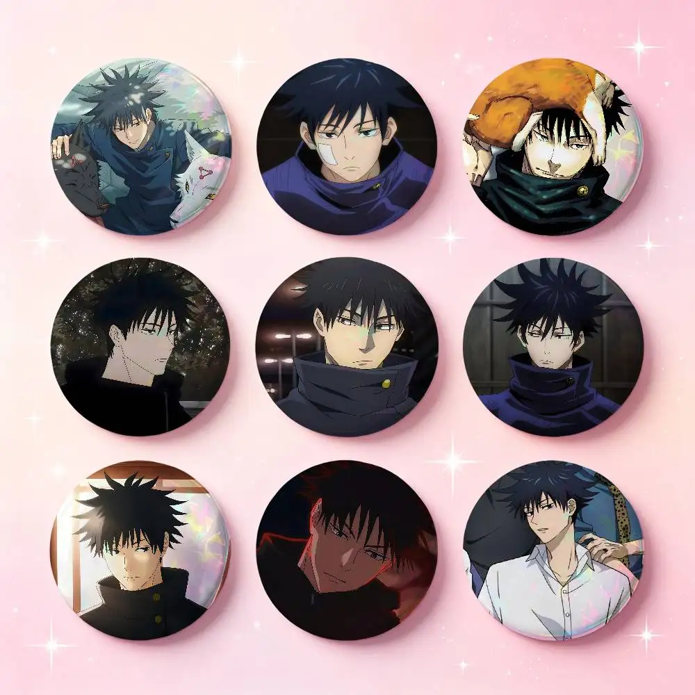 Cool Anime Boy Megumi Fushiguro Badges 25 32 44 58 75 Mm Round Cosplay Pin Bag Decor Fans Collect Friends Gifts Brooch Souvenir