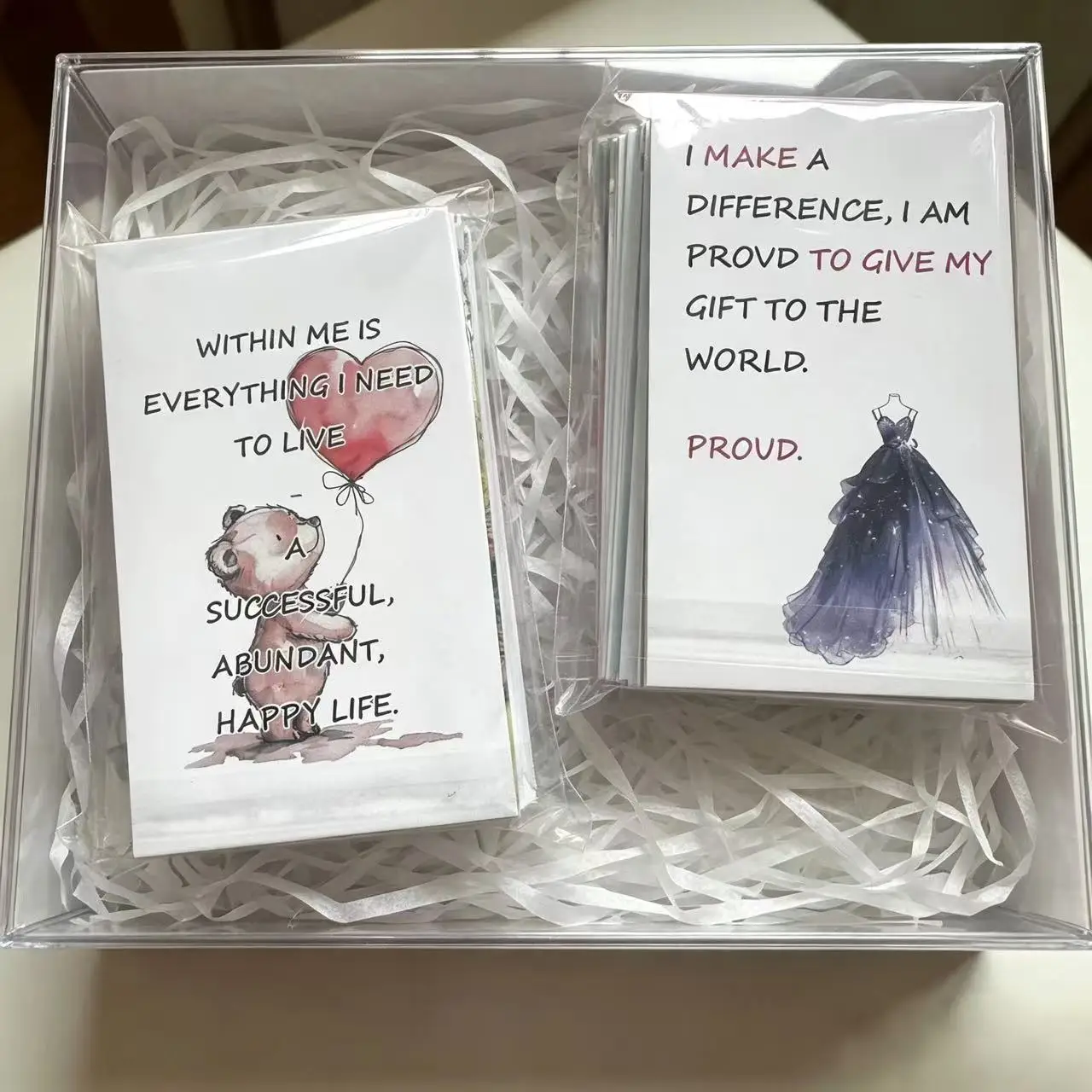 100 inspirational and positive energy cards featuring uplifting messages - Matte finish, colorful motivational quotes and fantas