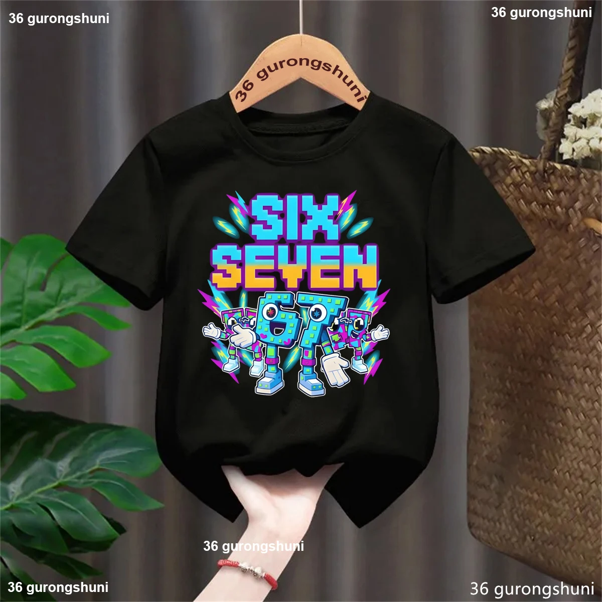 

Italian Brainrot 67 Meme Building Blocks Printed T Shirt Girls/Boys Kawaii Kids Clothes White/Black/Pink/Blue/Red/Grey Tshirt