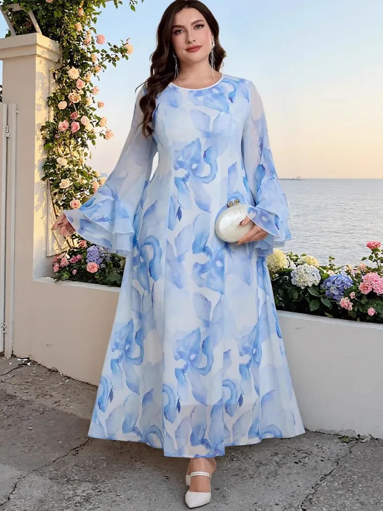 

L-4XL Plus Size Clothes Dresses Women Robes Spring Summer Long Sleeve Street Style Casual 3XL 4XL Big Size Maxi Dress Oversized
