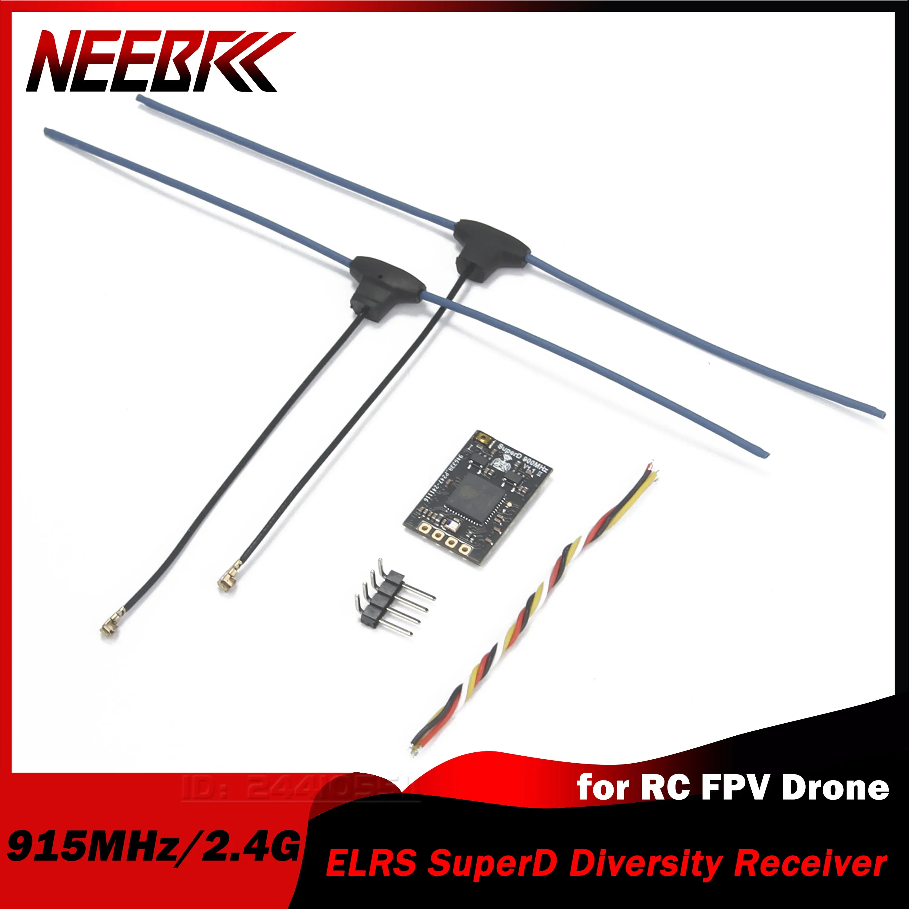 NEEBRC ELRS 915MHz/2.4G SuperD Diversity ExpressLRS Receiver for RC FPV Freestyle Drone Fixed-wing Aircraft Part Transmitter