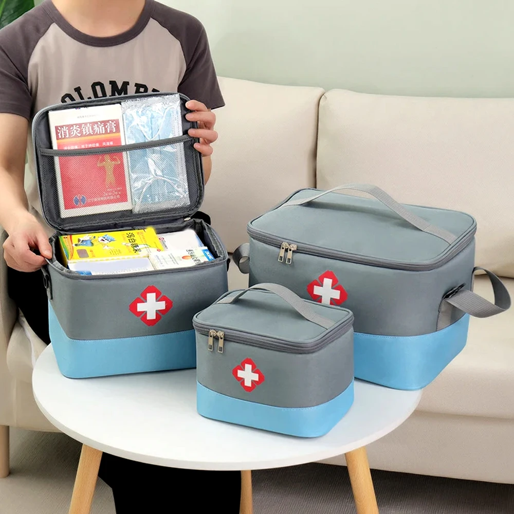 1PCS Portable Medicine Storage Organizer Bag Empty, Pill Bottle Organizer Pouch for Emergency Medical Kit, Home First Aid