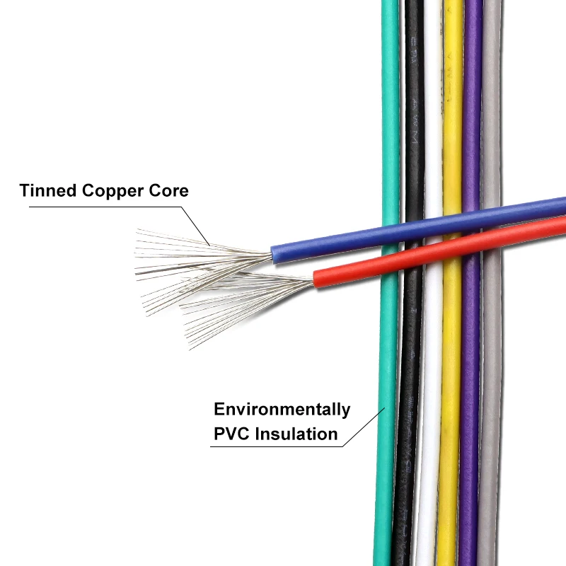 5 - 500m UL1571 Electronic Wire 32 30 28 26AWG PVC Insulated Tin-plated Copper Environmental Flexible Cable DIY LED Line Connect